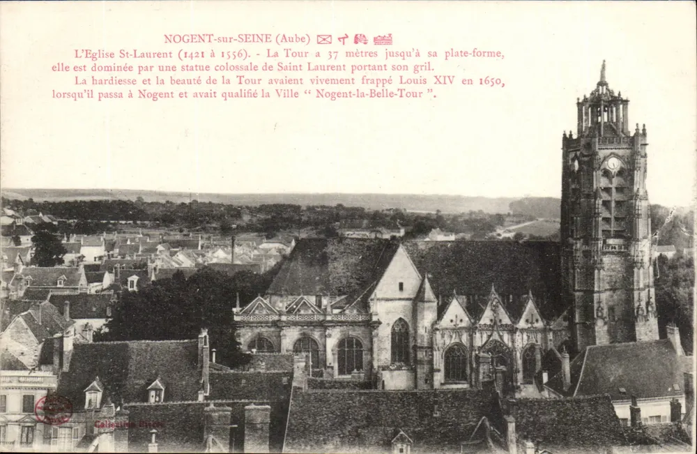 Nogent-sur-Seine (Aube) — Kirche Saint-Laurent und ihr Turm — Galerie Dites - Vorderseite