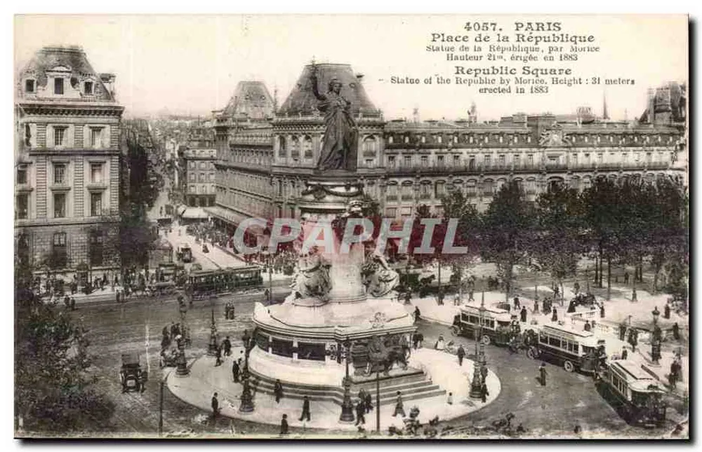 रिपब्लिक प्लेस — रिपब्लिक की प्रतिमा मोरिस द्वारा, 1883 में स्थापित — संख्या 4057 - आगे