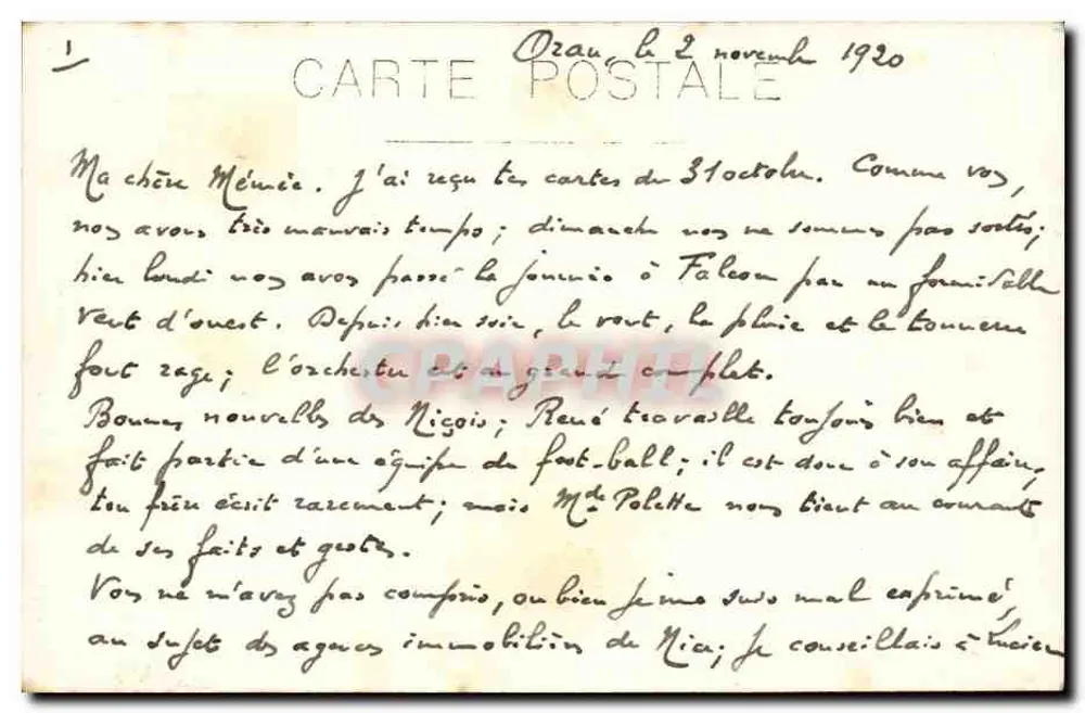Frauen — Tropischer Garten — Orau, 1920 — Ansichtskarte - Rückseite