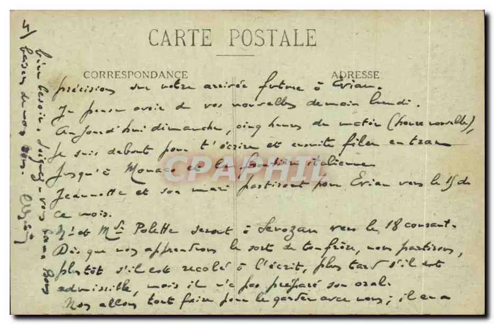 Castelo d'If - Marselha — vista com farol e vela — E. L. n°10 - Verso