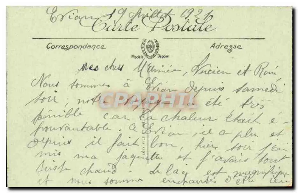 ÉVIAN-LES-BAINS — O Porto — Chegada de Barcos — Selecta LL n°88 - Verso