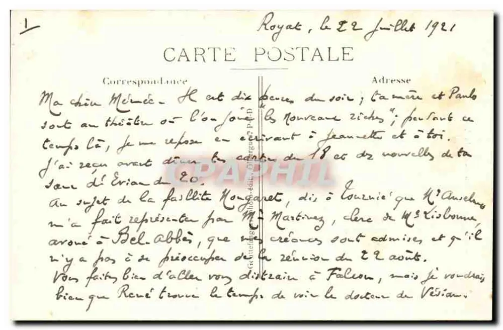 Zamek Tournoël — widok ruin — G. d'O. - 1187 - Rewers