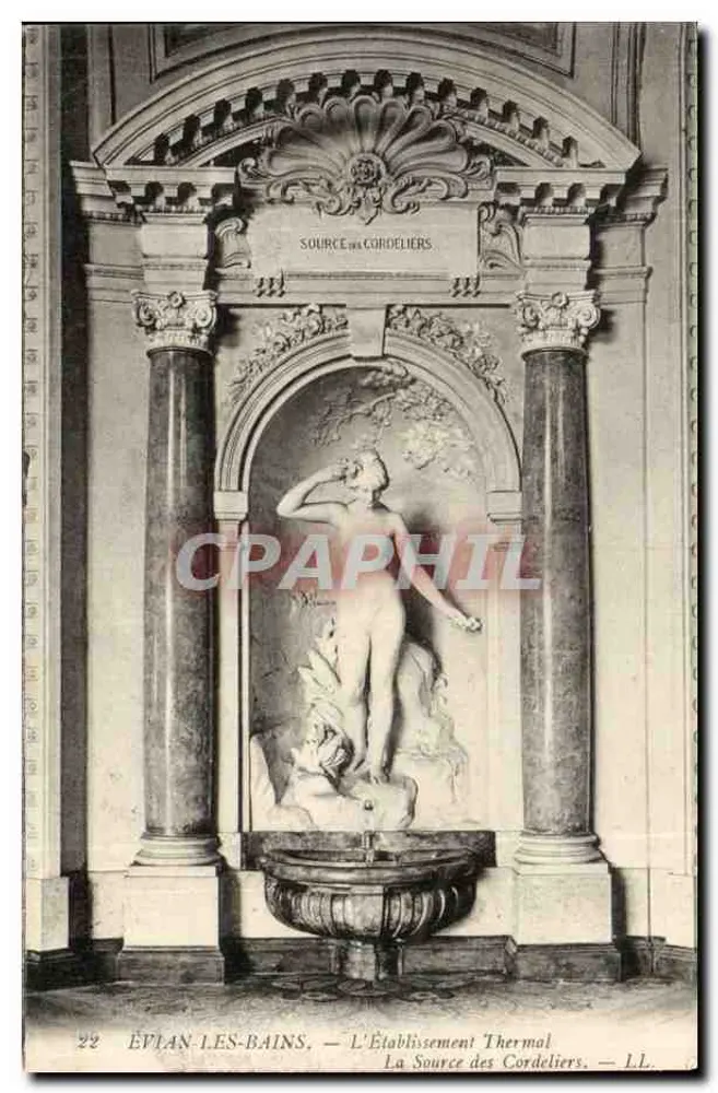 ÉVIAN-LES-BAINS — L'Établissement Thermal, La Source des Cordeliers — L.L. n°22 - Recto