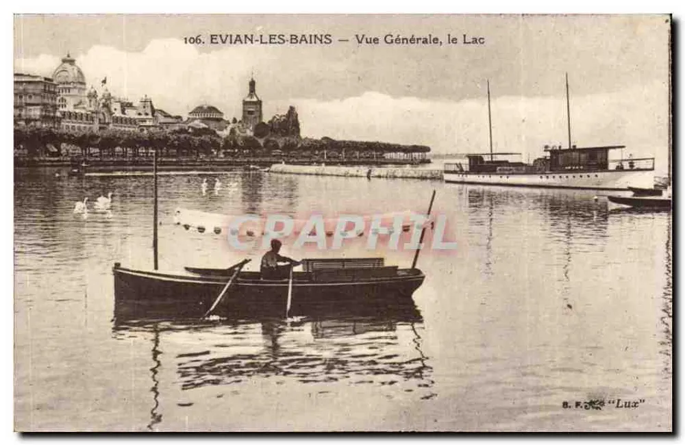 EVIAN-LES-BAINS — Vista Geral, o Lago — B.F. "Lux" - Frente