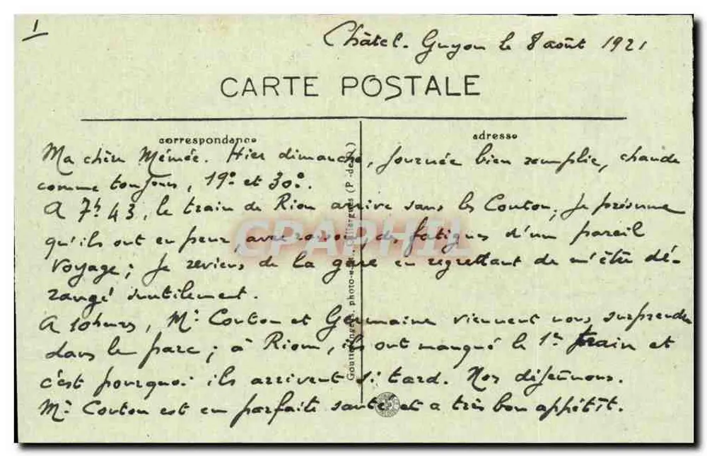 Clermont-Ferrand — Das Theater und das Denkmal Vercingétorix — G. d'O. - Rückseite