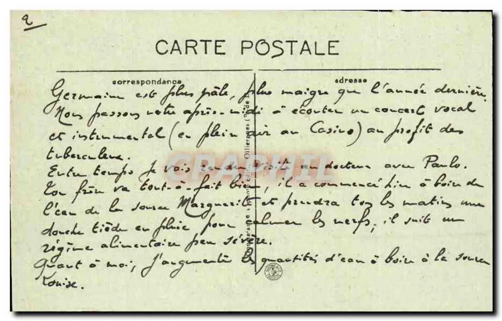 Clermont-Ferrand — Boulevard Desaix und Blick auf den Puy-de-Dôme — G. d'O. - Rückseite