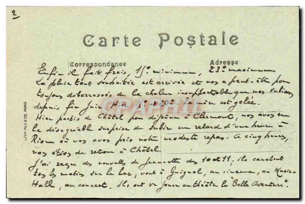 Châtel-Guyon — Fonte Marguerite — LL - Verso