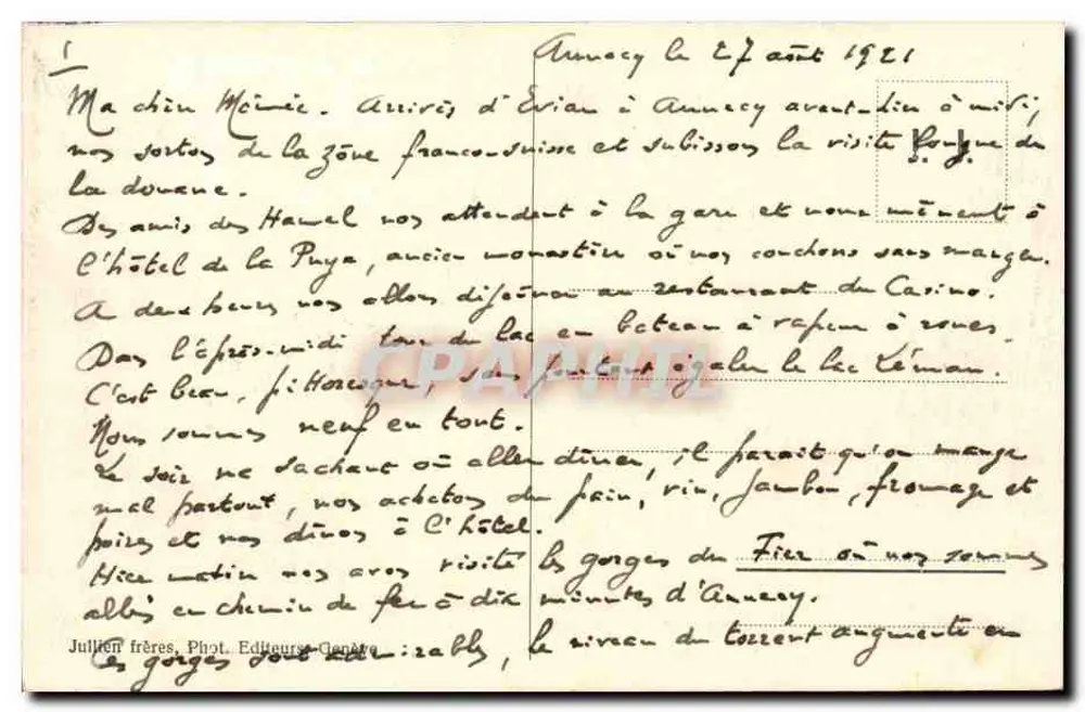 Aix-les-Bains — Vista geral — J. J. 8384 - Verso