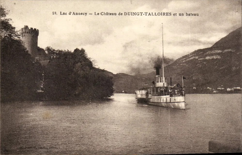 See Annecy — Schloss DUINGT-TALLOIRES und ein Boot — J.-P. PARROT, PHOT. ANNÉCY - Vorderseite
