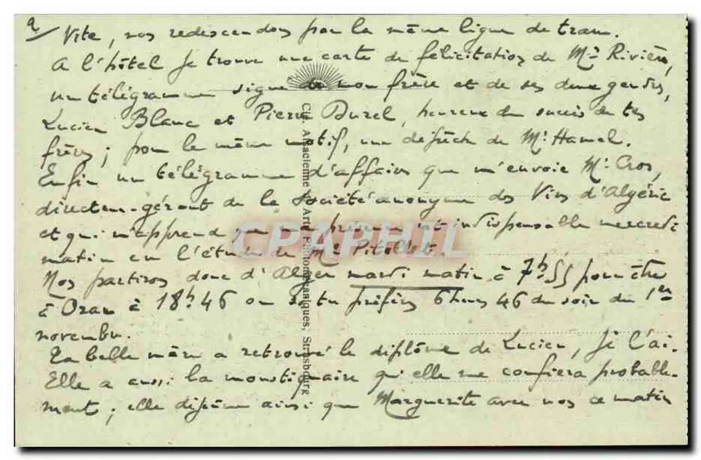 Alger — Boulevard de la République und die Quais — CAP. Nr. 34 - Rückseite