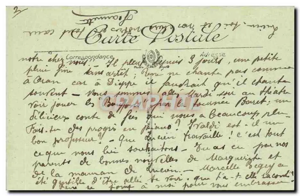 Dieppe — As Falésias — LL. n° 219 - Verso