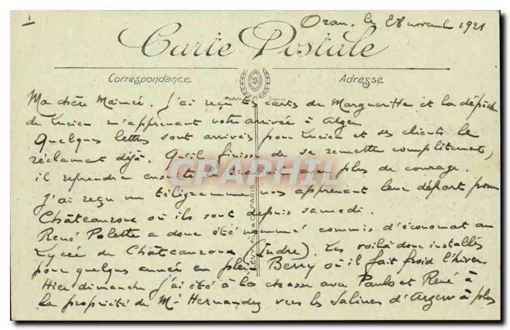 Oran — Société Générale des Transports Maritimes — Der « Sidi-Brahim » — LL. Nr. 247 - Rückseite
