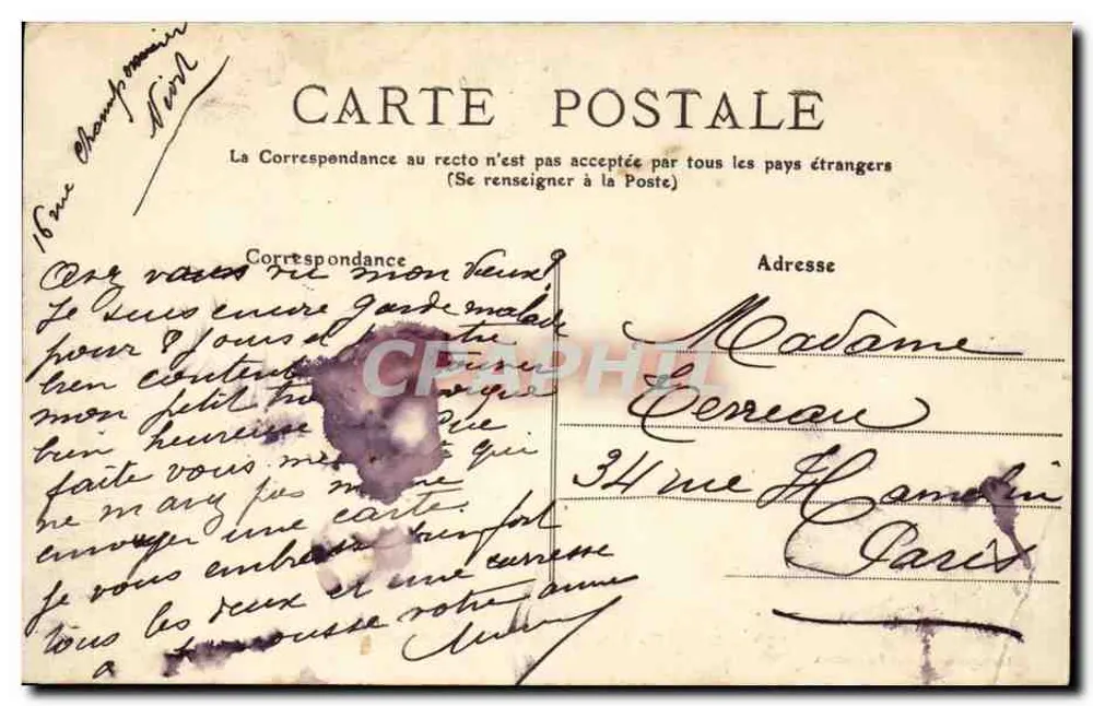 Niort - Hohe Allee des Jardin des Plantes — Collection Galeries Parisiennes, n°69 - Rückseite
