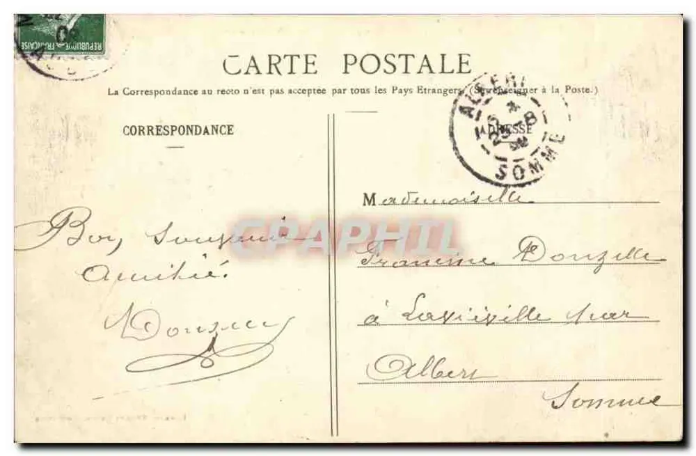 Militärlager — Leben im Lager — Ein Eckchen des Lagerplatzes — Militär-Buchhandlung Guérin, Mourmelon - Rückseite