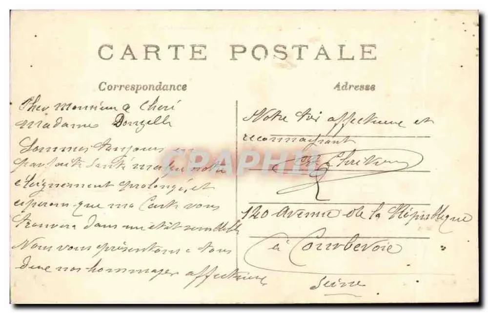 Levallois-Perret — Luftschiff, das über dem Rathaus fliegt — J. Vialon, Nr. 39 - Rückseite
