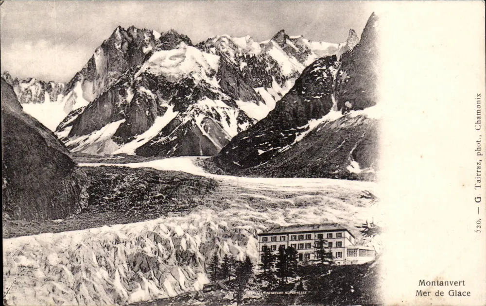 Montanvert — Mar de Gelo — G. Tairraz, fot. Chamonix - Frente