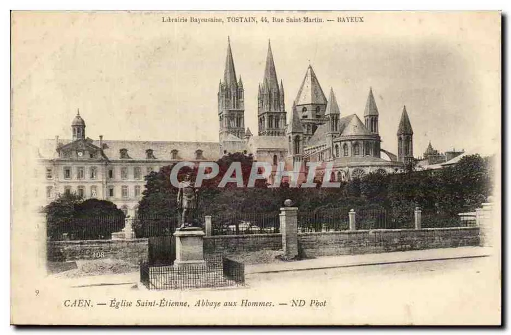 Kirche Saint-Étienne, Abtei der Männer — Caen — Buchhandlung Bayeusaine, Tostain, 44 Rue Saint-Martin, Bayeux - Vorderseite