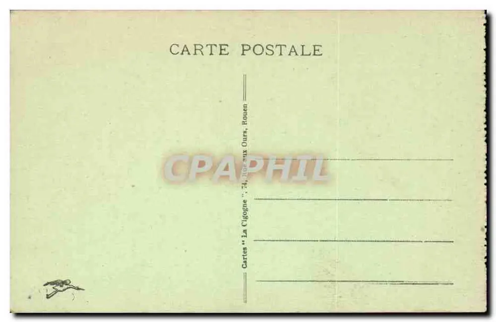 Rouen - Der Quai de Paris und die Côte Ste-Catherine — Karten "La Cigogne", Rouen - Rückseite
