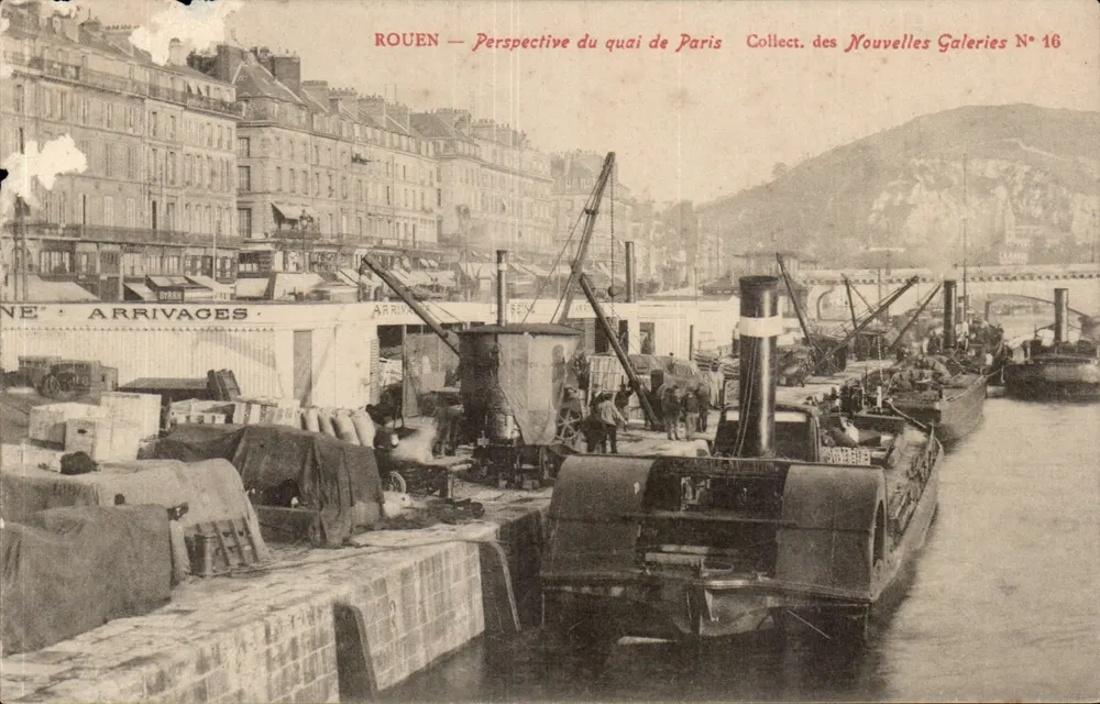 Rouen — Perspective of the Paris Quay — Collection of the Nouvelles Galeries N° 16 - Front