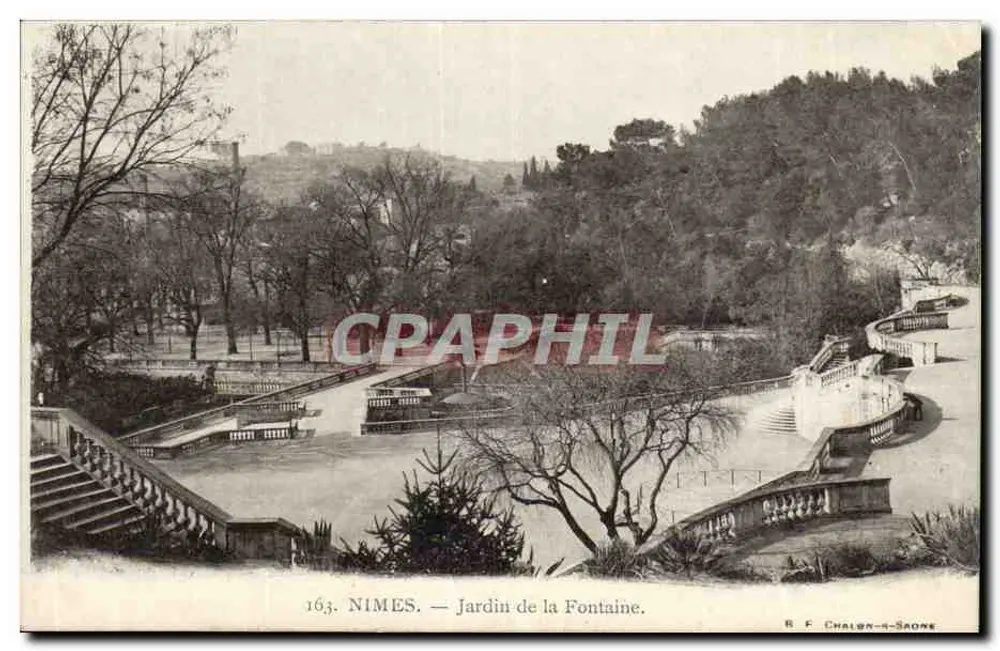 Nîmes — Garten der Fontaine — R. F. Chalon-sur-Saône, n° 163 - Vorderseite
