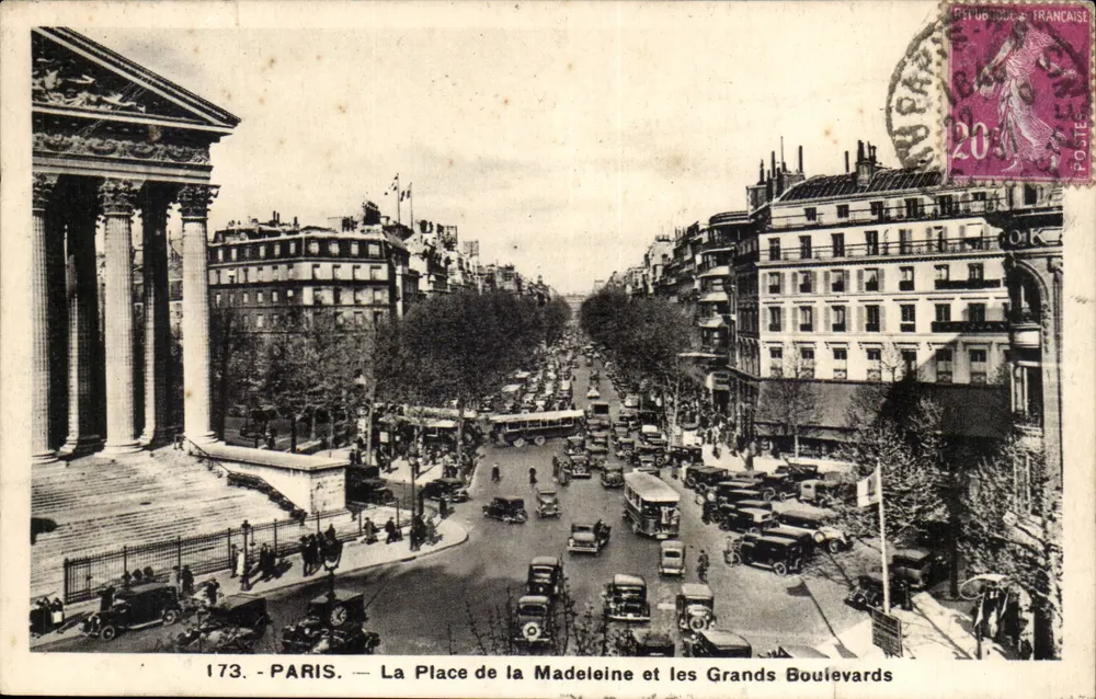 Paris — Die Place de la Madeleine und die Grands Boulevards — Verlag N. Leconte, Nr. 173 - Vorderseite