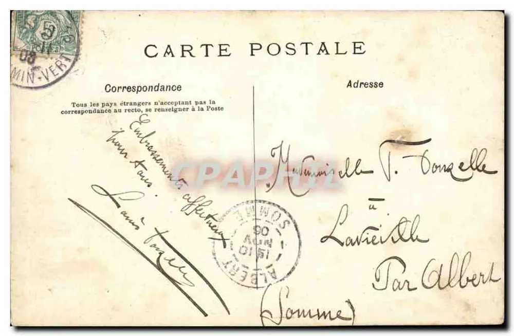 Paris. Petit Palais — vista do edifício com veículos e pedestres — editor desconhecido, número de série não visível - Verso