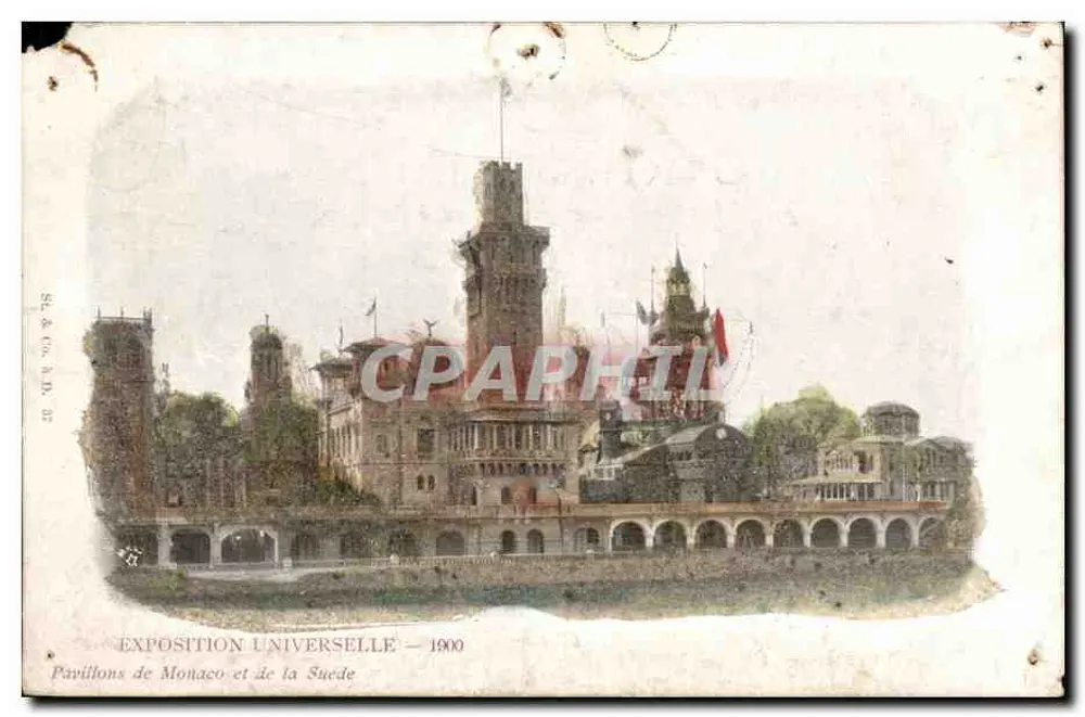 Weltausstellung — 1900 — Pavillons von Monaco und Schweden - Vorderseite