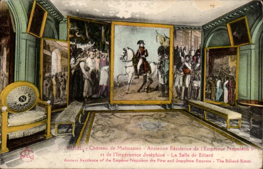 Schloss Malmaison - Ehemalige Residenz des Kaisers Napoleon I. und der Kaiserin Josephine - Der Billardraum - Vorderseite