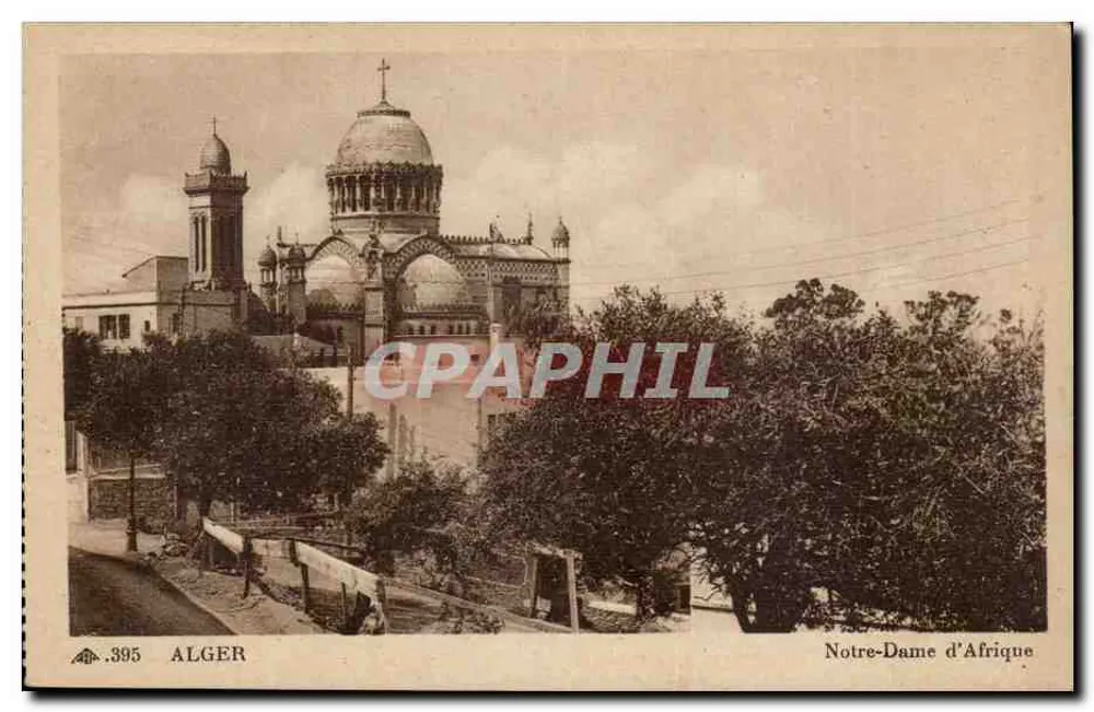 Alger — Ansicht der Notre-Dame d'Afrique — Verlag: CI DES ARTS PHOTOMÉCANIQUES, PARIS — Seriennummer: .395 - Vorderseite