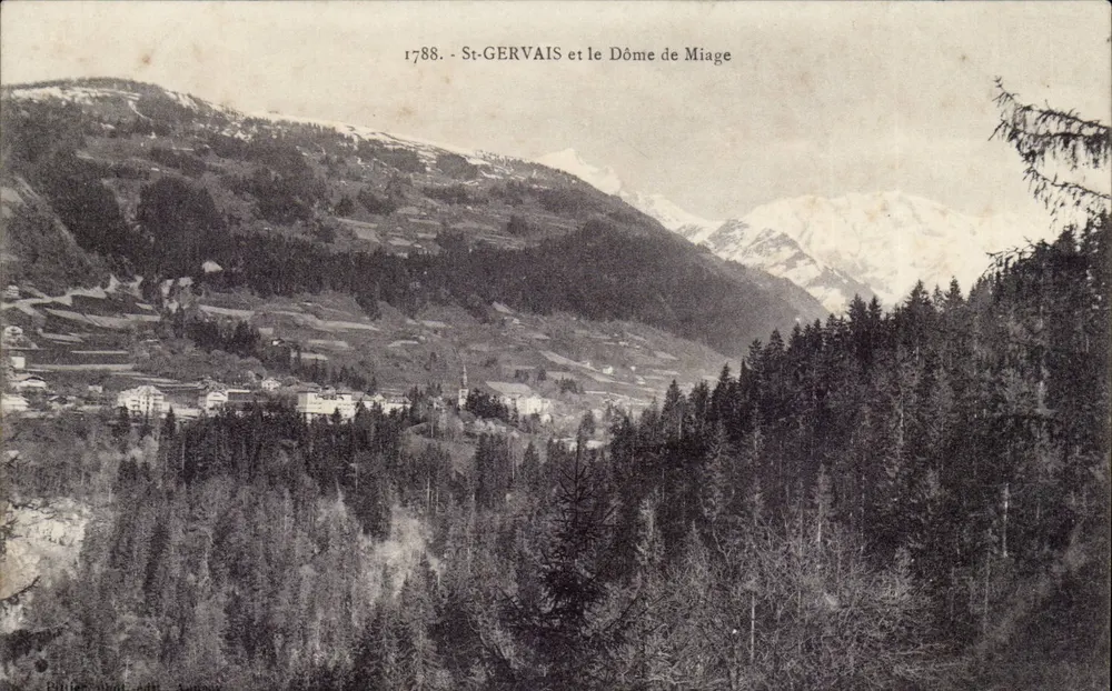 St-Gervais e o Dôme de Miage — vista panorâmica — editor H. Lefebvre, n° 1788 - Frente