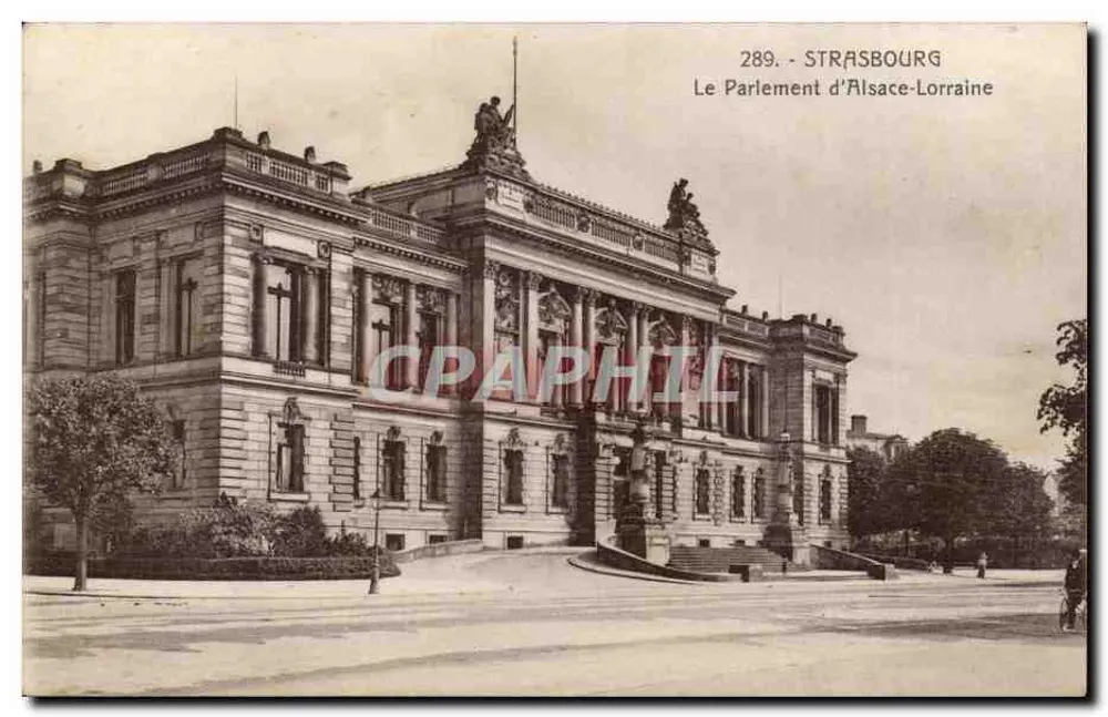 Strasbourg — O Parlamento da Alsácia-Lorena — editor Ch. Bergeret, n° 289 - Frente
