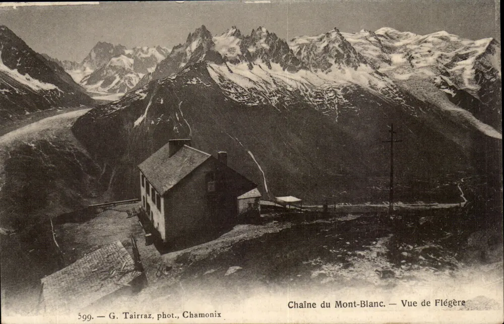 Kette des Mont-Blanc — Aussicht von Flégère — G. Tairraz, phot., Chamonix - Vorderseite