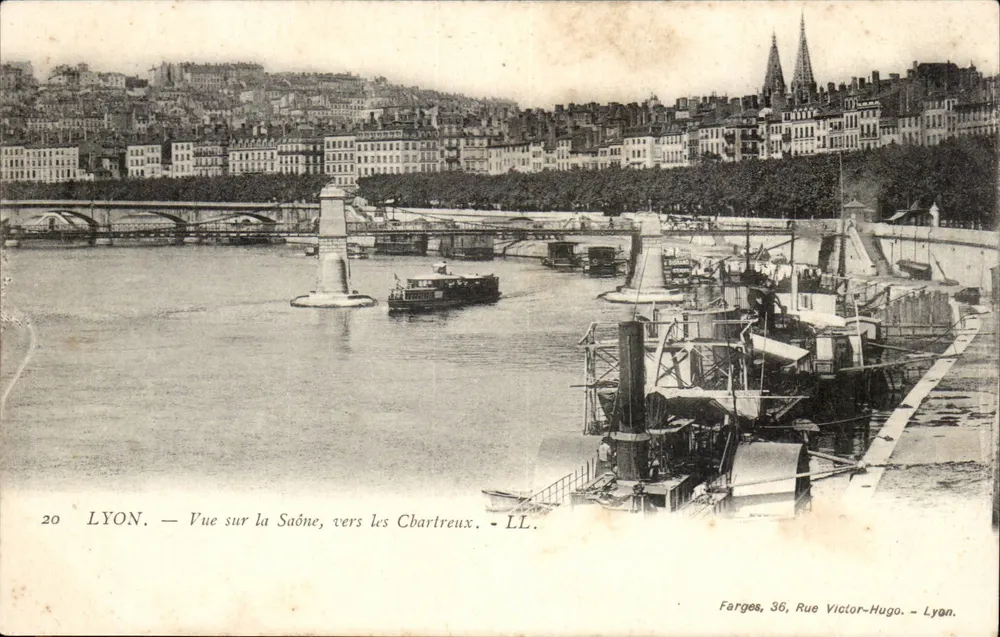 LYON — Vista sobre a Saône, perto dos Charteaux — Farges, 36 Rue Victor-Hugo, Lyon - Frente