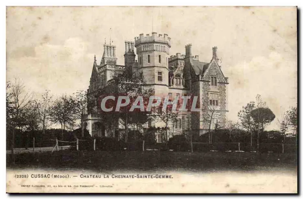 Cussac (Médoc) — Castelo La Chesnaye-Sainte-Gemme — Henry G. Jullien, 42 bis e 44, rue Poincaré, Libourne - Frente