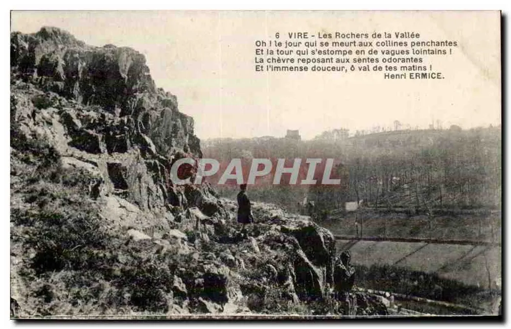 Vire - De Rochers van de Valle — gedicht van Henri Ermice — Uitgaven H. Ermice, Vire - Voorkant