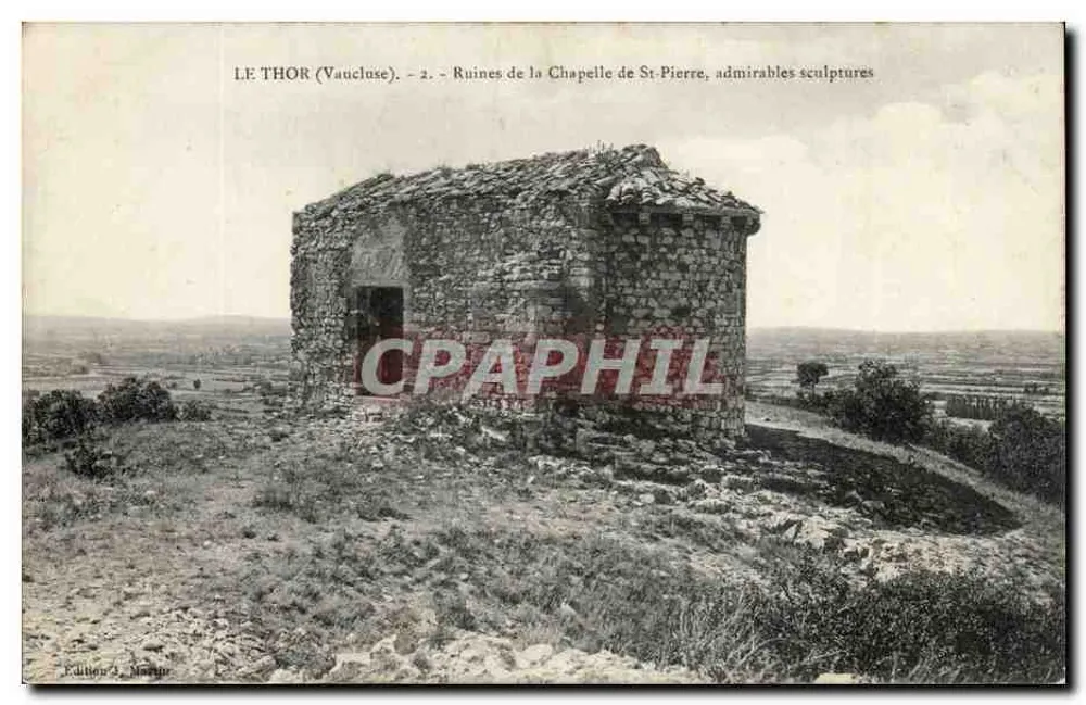 Le Thor (Vaucluse) — Ruines de la Chapelle de St-Pierre, admirables sculptures — Édition J. Martin, n°2 - Recto