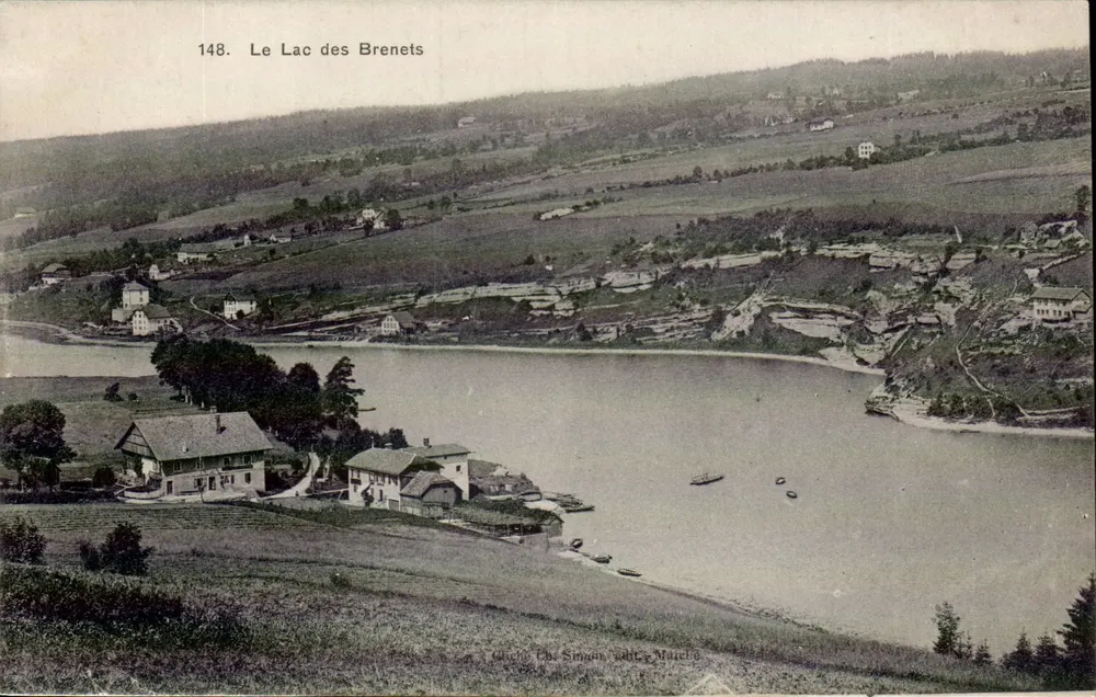 Lago dos Brenets — vista panorâmica — Ghéle Ch. Simon, edit. Matche, n°148 - Frente