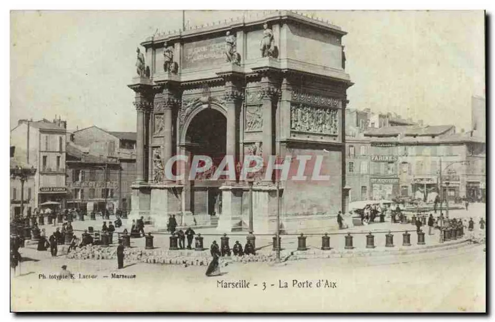 Marseille - A Porta de Aix — CPAPHIL — série 3 - Frente