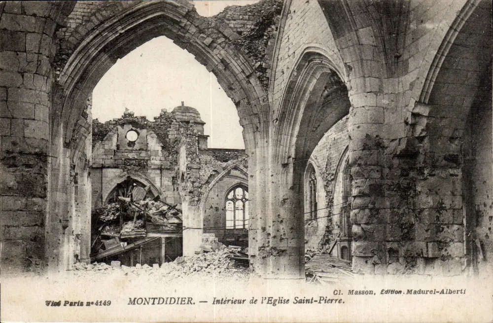 Montdidier — Interno della Chiesa di San Pietro — C.I. Masson, Edizione Madurel-Alberti - Recto