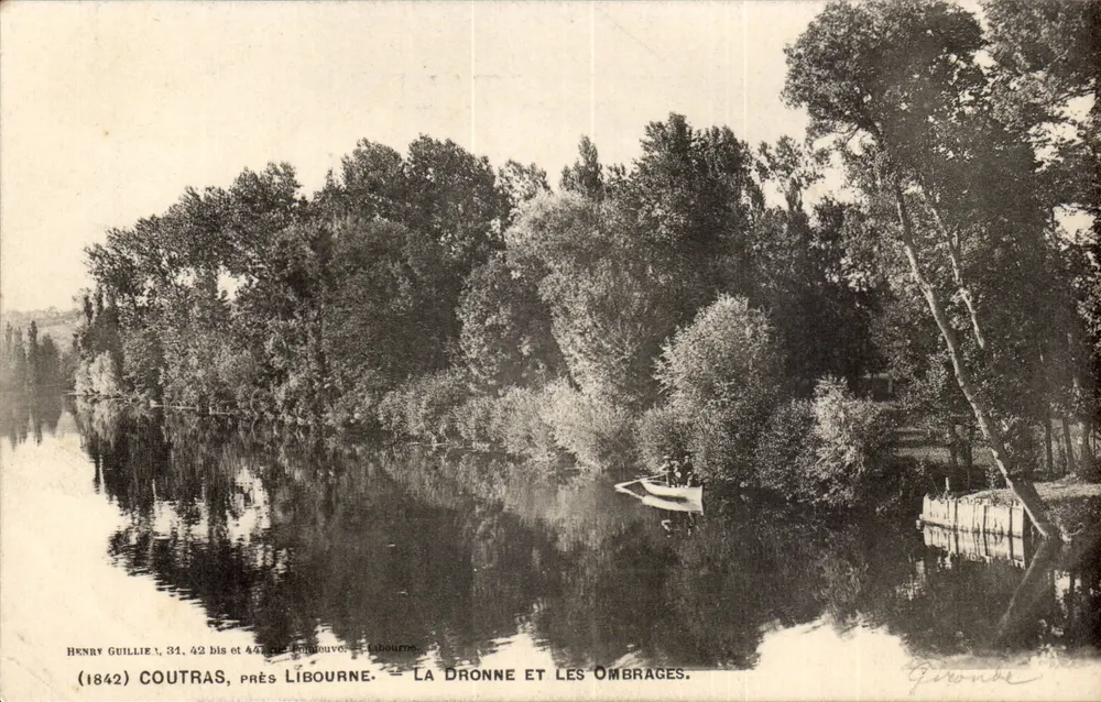 COUTRAS, NAHE LIBOURNE — DIE DRONNE UND DIE SCHATTEN — Henry Guilliez, 31, 42 bis et 44, Embouveau, Libourne - Vorderseite