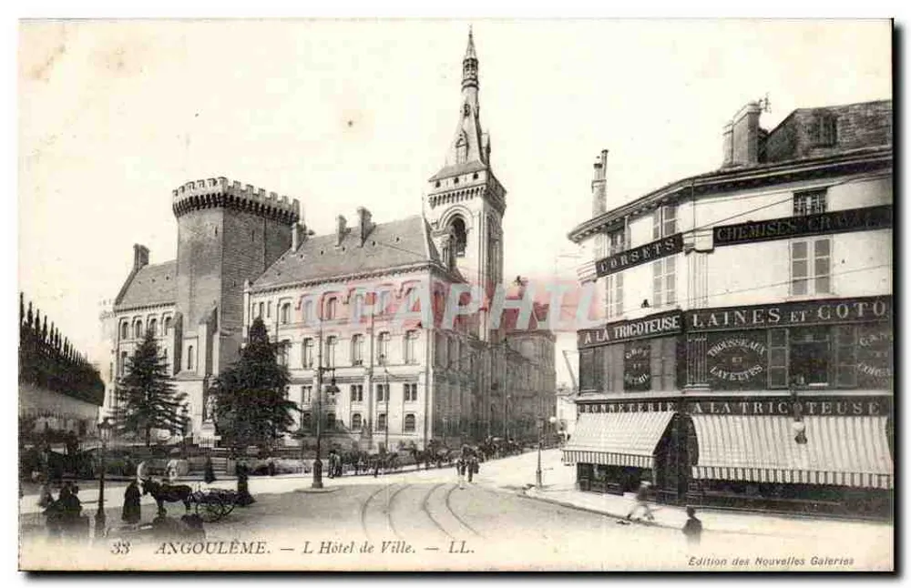 Angoulême — O Hotel de Ville — Edição das Nouvelles Galeries, n°33 - Frente