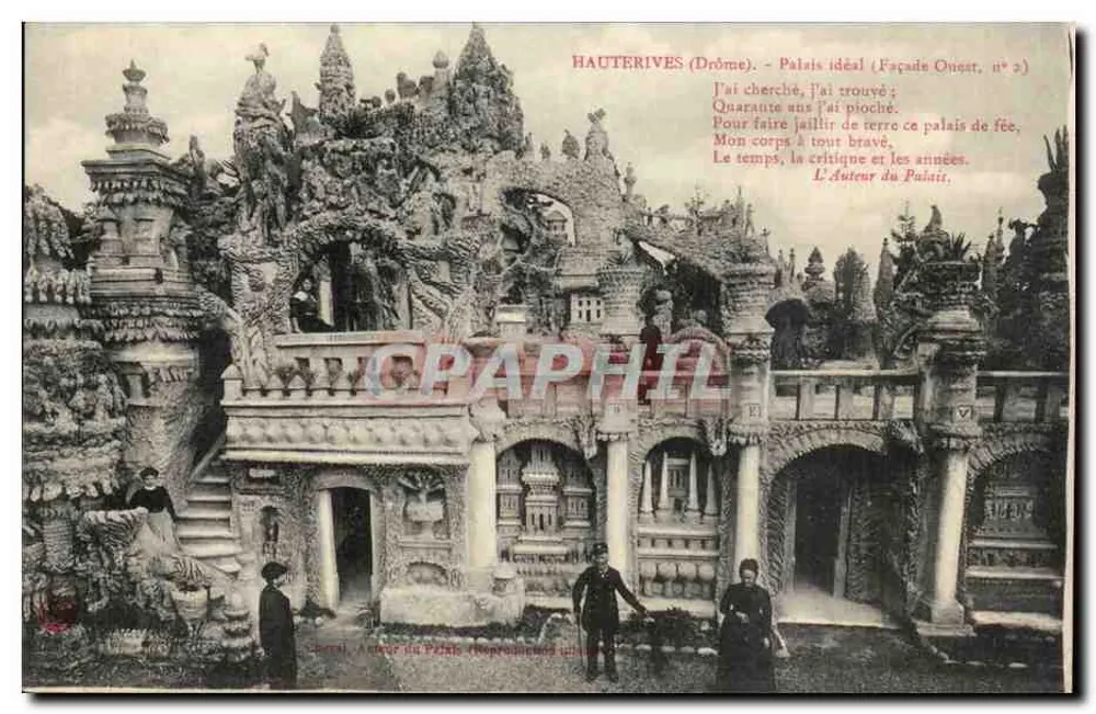 Haüterives (Drôme) — Pałac Idealny (Façada Zachodnia, nr 2) — Chersi, Autor Pałacu - Awers