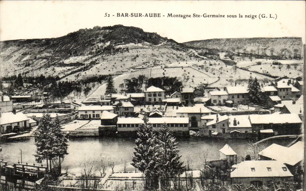 Bar-sur-Aube - Berg Ste-Germaine unter Schnee (G. L.) - Vorderseite