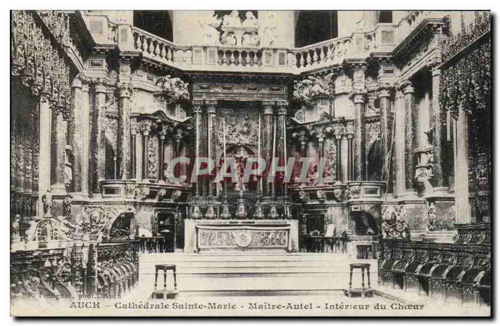 Auch - Kathedrale Sainte-Marie - Meisteraltar - Innenraum des Chors — P. Frezignac, Foto Auch - Vorderseite