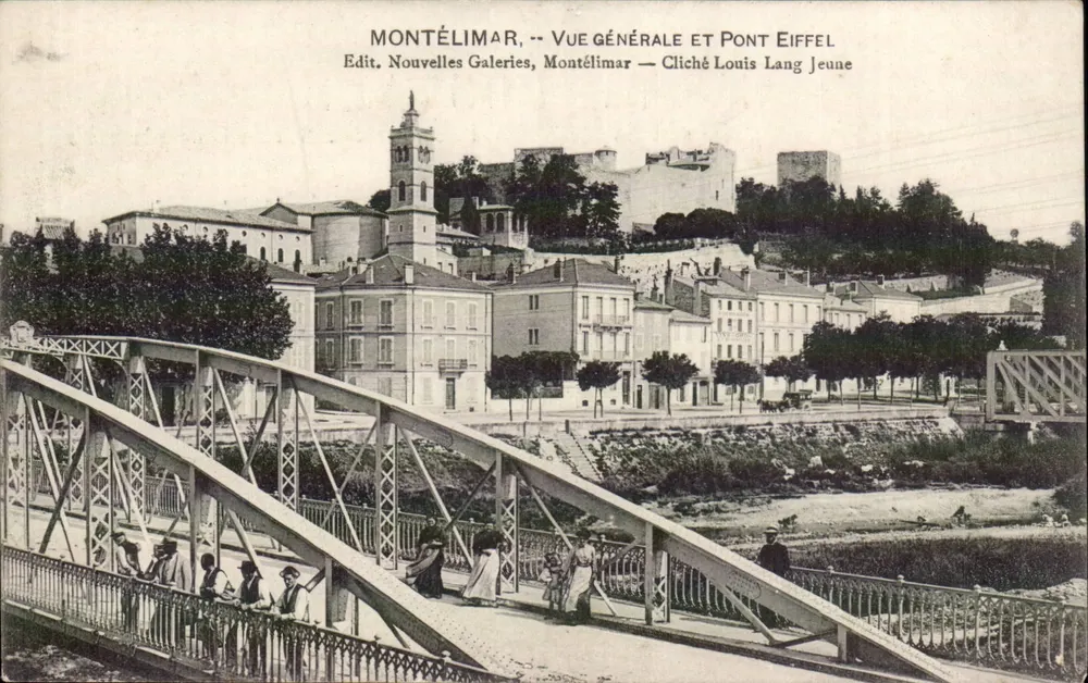 Montélimar — Vista geral e ponte Eiffel — Edit. Nouvelles Galeries, Montélimar — Cliché Louis Lang Jeune - Frente
