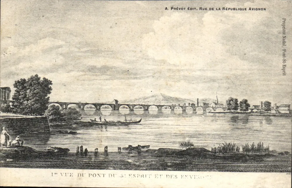 Ponte Saint-Esprit e dintorni — Avignon — A. Prévot Editore, Rue de la République - Recto