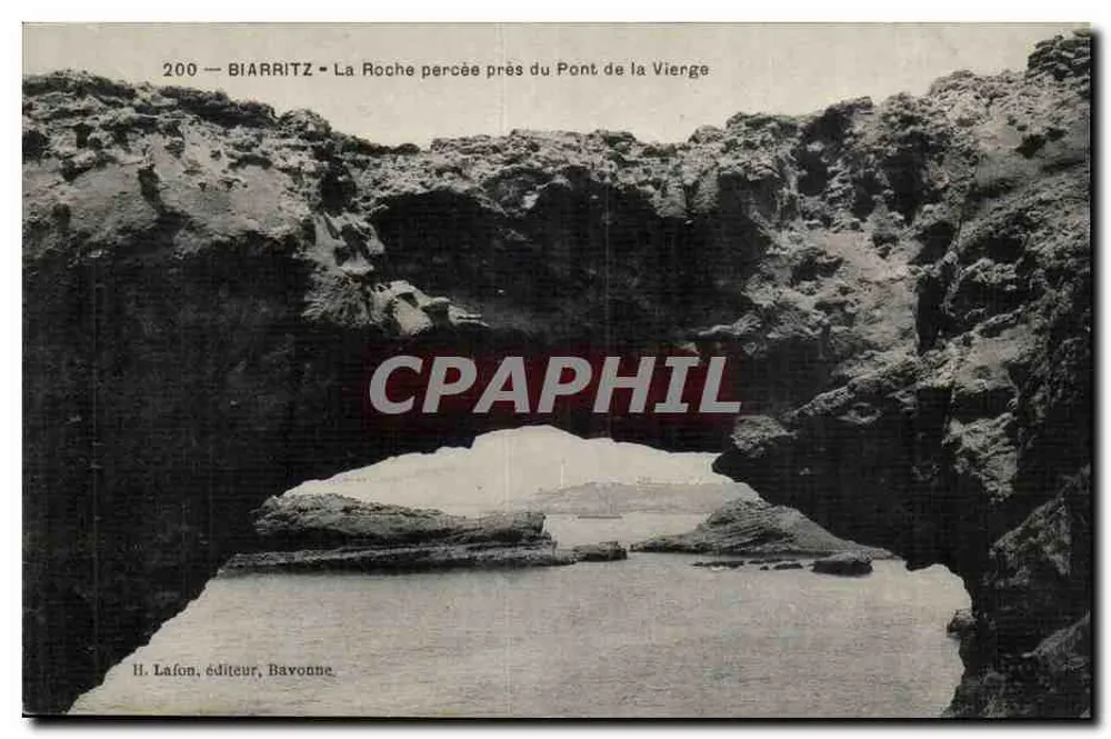 Biarritz — Die Perchte Stein nahe dem Brücke der Jungfrau — H. Lafon, Verleger, Bayonne, n°200 - Vorderseite
