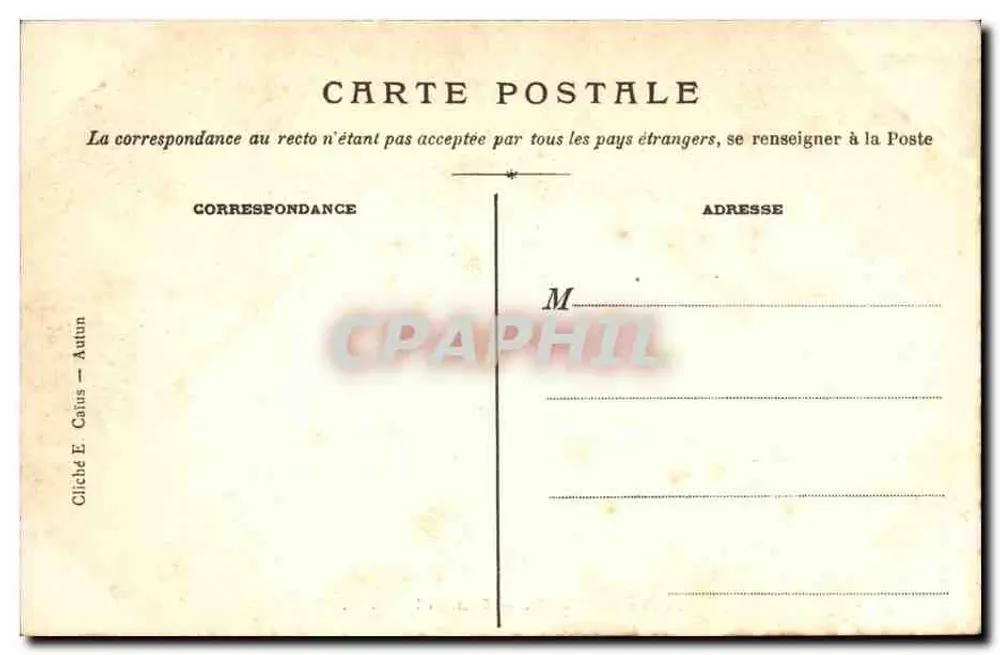 Em MORVAN — Sauts de la Canche — Cliché E. Cailus — Autun - Verso