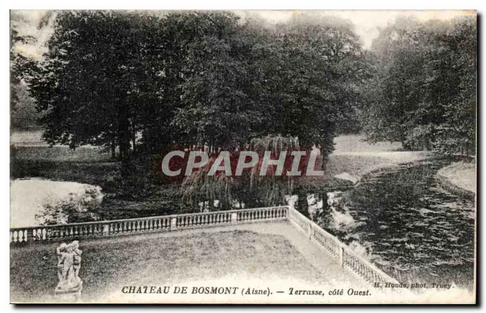 Castillo de Bosmont — Terraza lado Oeste — H. Houdo, fot. Trucy - Anverso