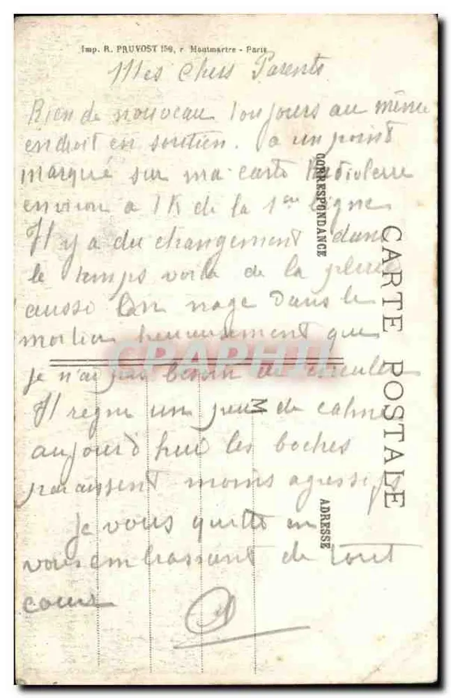 Ruinen auf der Straße von Perthes nach Tahure — In Champagne — Visé Paris 481 - Rückseite